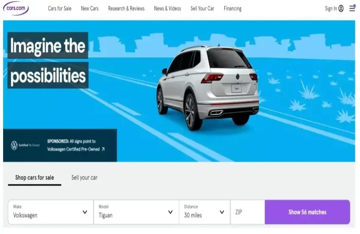  cars site screenshot